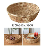 Maxbell Handmade Wicker Basket Table Organizer Wicker Bread Basket for Wedding Party 25cm