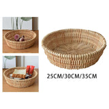 Maxbell Handmade Wicker Basket Table Organizer Wicker Bread Basket for Wedding Party 25cm