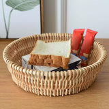 Maxbell Handmade Wicker Basket Table Organizer Wicker Bread Basket for Wedding Party 25cm