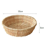 Maxbell Handmade Wicker Basket Table Organizer Wicker Bread Basket for Wedding Party 30cm