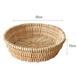 Maxbell Handmade Wicker Basket Table Organizer Wicker Bread Basket for Wedding Party 35cm