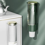 Maxbell Paper Cup Dispenser with Cover Stable Dustproof for Parties Household Cafes Dark green
