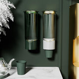 Maxbell Paper Cup Dispenser with Cover Stable Dustproof for Parties Household Cafes Dark green