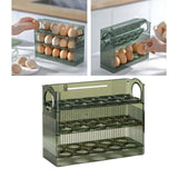Maxbell egg Tray Egg Fresh Storage Box for Countertop Kitchen Fridge Table Green