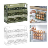 Maxbell egg Tray Egg Fresh Storage Box for Countertop Kitchen Fridge Table Green