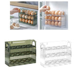 Maxbell egg Tray Egg Fresh Storage Box for Countertop Kitchen Fridge Table Green