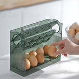 Maxbell egg Tray Egg Fresh Storage Box for Countertop Kitchen Fridge Table Green