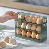 Maxbell egg Tray Egg Fresh Storage Box for Countertop Kitchen Fridge Table Green