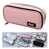 Maxbell Pencil Pen Case with Zipper for Girls and Boys College Middle/High School Pink