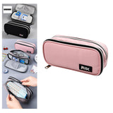 Maxbell Pencil Pen Case with Zipper for Girls and Boys College Middle/High School Pink