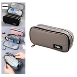 Maxbell Pencil Pen Case with Zipper for Girls and Boys College Middle/High School Gray