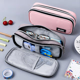 Maxbell Pencil Pen Case with Zipper for Girls and Boys College Middle/High School Gray