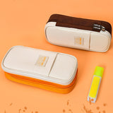 Maxbell Pencil Pen Case Portable Journaling Supplies with Zipper for Teen Yellow