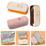 Maxbell Pencil Pen Case Portable Journaling Supplies with Zipper for Teen Yellow