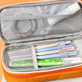 Maxbell Pencil Pen Case Portable Journaling Supplies with Zipper for Teen Yellow