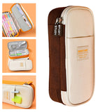 Maxbell Pencil Pen Case Portable Journaling Supplies with Zipper for Teen Coffee