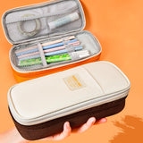 Maxbell Pencil Pen Case Portable Journaling Supplies with Zipper for Teen Coffee