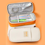 Maxbell Pencil Pen Case Portable Journaling Supplies with Zipper for Teen Coffee