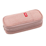 Maxbell Pencil Pen Case Portable Journaling Supplies with Zipper for Teen Pink Gray