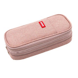 Maxbell Pencil Pen Case Portable Journaling Supplies with Zipper for Teen Pink Gray