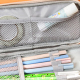 Maxbell Pencil Pen Case Portable Journaling Supplies with Zipper for Teen Pink Gray