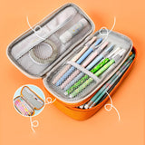 Maxbell Pencil Pen Case Portable Journaling Supplies with Zipper for Teen Pink Gray