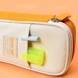Maxbell Pencil Pen Case Portable Journaling Supplies with Zipper for Teen Pink Gray