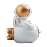 Maxbell Spaceman Figurine Educational Themed Art for Themed Party Decor Housewarming Sitting Rocket