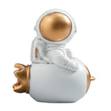 Maxbell Spaceman Figurine Educational Themed Art for Themed Party Decor Housewarming Sitting Rocket