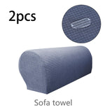 Maxbell 2x Sofa Armrest Covers Washable Stretchable Armrest Cover for recliner Dark Grey