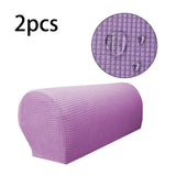 Maxbell 2x Sofa Armrest Covers Washable Stretchable Armrest Cover for recliner Purple