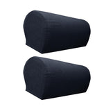 Maxbell 2x Sofa Armrest Covers Washable Stretchable Armrest Cover for recliner Black