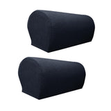 Maxbell 2x Sofa Armrest Covers Washable Stretchable Armrest Cover for recliner Black