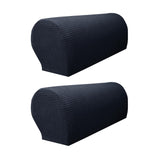 Maxbell 2x Sofa Armrest Covers Washable Stretchable Armrest Cover for recliner Black
