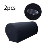 Maxbell 2x Sofa Armrest Covers Washable Stretchable Armrest Cover for recliner Black