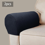 Maxbell 2x Sofa Armrest Covers Washable Stretchable Armrest Cover for recliner Black
