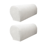 Maxbell 2x Sofa Armrest Covers Washable Stretchable Armrest Cover for recliner White