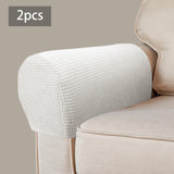 Maxbell 2x Sofa Armrest Covers Washable Stretchable Armrest Cover for recliner White