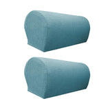 Maxbell 2x Sofa Armrest Covers Washable Stretchable Armrest Cover for recliner Blue