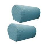 Maxbell 2x Sofa Armrest Covers Washable Stretchable Armrest Cover for recliner Blue