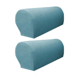 Maxbell 2x Sofa Armrest Covers Washable Stretchable Armrest Cover for recliner Blue