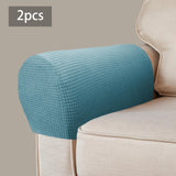 Maxbell 2x Sofa Armrest Covers Washable Stretchable Armrest Cover for recliner Blue