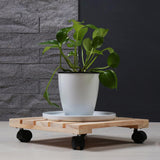 Maxbell Wooden Planter Caddy Rotating Casters with Lockable Brake Heavy Duty