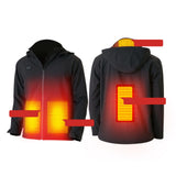 Maxbell 4 Areas Heated Jacket Outwear Zip Hoodie Hooded Workwear Long Sleeves Jacket M