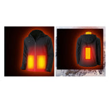 Maxbell 4 Areas Heated Jacket Outwear Zip Hoodie Hooded Workwear Long Sleeves Jacket M