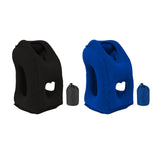 Maxbell Inflatable Travel Pillow Office Neck Pillow for Sleeping Traveling Blue