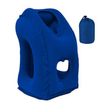 Maxbell Inflatable Travel Pillow Office Neck Pillow for Sleeping Traveling Blue