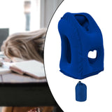 Maxbell Inflatable Travel Pillow Office Neck Pillow for Sleeping Traveling Blue