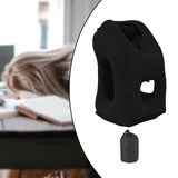 Maxbell Inflatable Travel Pillow Office Neck Pillow for Sleeping Traveling Black