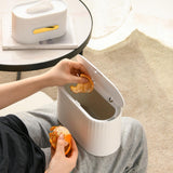 Maxbell Desk Garbage Can Storage Box for Pet Food with Lid for Desk Bedroom Office White